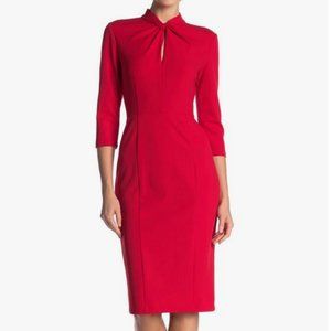Donna Morgan Keyhole Crepe Sheath Dress